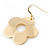Polished Gold Plated 'Daisy' Floral Drop Earrings - 55mm Length - view 2
