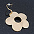 Polished Gold Plated 'Daisy' Floral Drop Earrings - 55mm Length - view 5