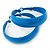 Medium Sky Blue Enamel Hoop Earrings - 45mm Diameter - view 3