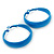 Medium Sky Blue Enamel Hoop Earrings - 45mm Diameter - view 4