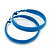 Large Sky Blue Enamel Hoop Earrings - 55mm Diameter - view 3