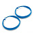 Large Sky Blue Enamel Hoop Earrings - 55mm Diameter - view 8