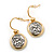 Two Tone Round 'Angel' Drop Earrings - 25mm Length - view 5