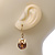 Vintage Inspired Butterfly, Bead & Freshwater Pearl Drop Earring In Gold Tone - 35mm Length - view 3