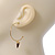 Medium Gold Plated Slim Hoop Earrings With Acorn Charm - 35mm Diameter - view 4