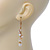 Gold Plated Acrylic Bead Chain Drop Earrings - 65mm Length - view 5