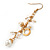 Gold Plated Acrylic Bead Chain Drop Earrings - 65mm Length - view 7