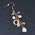 Gold Plated Acrylic Bead Chain Drop Earrings - 65mm Length - view 2