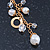 Gold Plated Acrylic Bead Chain Drop Earrings - 65mm Length - view 6
