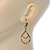 Vintage Inspired Cut Out Teardrop Earrings With Leverback Closure In Antique Gold Tone - 50mm L - view 4