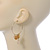Gold Tone Hoop Earrings With Beaded Charms - 40mm D - view 2