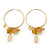 Gold Tone Hoop Earrings With Beaded Charms - 40mm D - view 4
