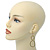 Gold Plated Round Link Drop Earrings With Leverback Closure - 70mm Length - view 2