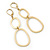Gold Plated Round Link Drop Earrings With Leverback Closure - 70mm Length - view 5
