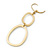 Gold Plated Round Link Drop Earrings With Leverback Closure - 70mm Length - view 3
