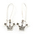 Silver Plated Crystal 'Crown' Drop Earrings - 45mm Length - view 6