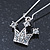 Silver Plated Crystal 'Crown' Drop Earrings - 45mm Length - view 3