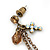 Vintage Inspired Chain, Cross, Bead Drop Earrings In Bronze Tone - 50mm Length - view 3