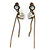 Vintage Inspired Bronze Tone Crystal Tassel Drop Earrings - 60mm Length