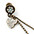 Vintage Inspired Bronze Tone Crystal Tassel Drop Earrings - 60mm Length - view 4