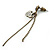 Vintage Inspired Bronze Tone Crystal Tassel Drop Earrings - 60mm Length - view 5