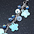 Light Blue Sequin Bead, Shell Flower, Heart Chain Drop Earrings In Silver Tone - 75mm Length - view 6