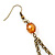 Long Vintage Inspired Chain Cross Dangle Earrings In Burn Gold Metal - 95mm Length - view 3