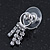 Bridal Wedding Prom Crystal Tassel Stud Earrings In Rhodium Plating - 20mm Length - view 8