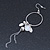 Long Antique Silver Tone Bead, Chain Charm Hoop Earrings - 12cm Length - view 5