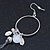 Long Antique Silver Tone Bead, Chain Charm Hoop Earrings - 12cm Length - view 6
