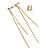 Gold Plated Tassel Drop & Crystal Stud Earring Set - 10cm Length - view 2