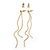 Gold Plated Tassel Drop & Crystal Stud Earring Set - 10cm Length - view 10