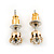 Gold Plated Tassel Drop & Crystal Stud Earring Set - 10cm Length - view 9