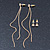 Gold Plated Tassel Drop & Crystal Stud Earring Set - 10cm Length - view 12