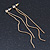 Gold Plated Tassel Drop & Crystal Stud Earring Set - 10cm Length - view 4