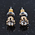 Gold Plated Tassel Drop & Crystal Stud Earring Set - 10cm Length - view 5