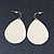 Cream Enamel Teardrop Earrings In Gold Tone - 50mm Length - view 6