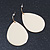 Cream Enamel Teardrop Earrings In Gold Tone - 50mm Length - view 7