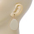 Cream Enamel Teardrop Earrings In Gold Tone - 50mm Length - view 4