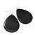 Black Enamel Teardrop Earrings In Silver Tone - 50mm Length - view 4