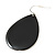 Black Enamel Teardrop Earrings In Silver Tone - 50mm Length - view 5