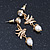 Vintage Inspired Swallow With Freshwater Pearl Drop Earrings In Gold Tone - 35mm Length - view 6