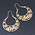 Matt Gold Floral Hoop Earring - 50mm Length - view 6