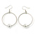 Silver Tone Hoop With Ball Drop Earrings - 55mm Length - view 6