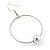 Silver Tone Hoop With Ball Drop Earrings - 55mm Length - view 4