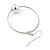 Silver Tone Hoop With Ball Drop Earrings - 55mm Length - view 5