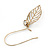 Vintage Inspired Diamante Filigree 'Leaf' Drop Earrings In Burn Gold Tone - 65mm Length - view 5