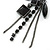 Victorian Style Black Bead & Chain Dangle Earrings In Gun Metal Finish - 60mm Length - view 5