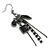 Victorian Style Black Bead & Chain Dangle Earrings In Gun Metal Finish - 60mm Length - view 8