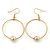 Gold Tone Hoop With Ball Drop Earrings - 55mm Length - view 4